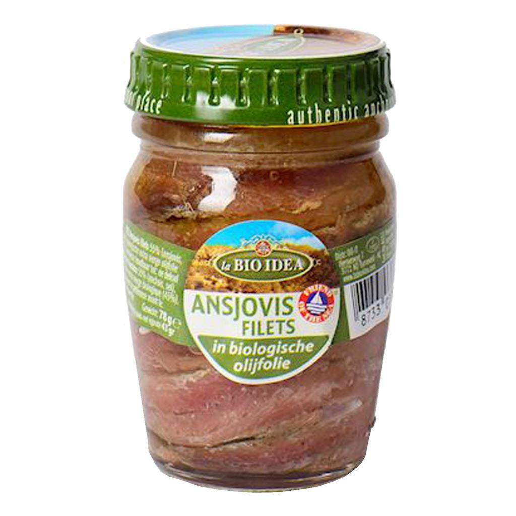 Anchois (sardele) w bio oliwie z oliwek extra virgin 78 g