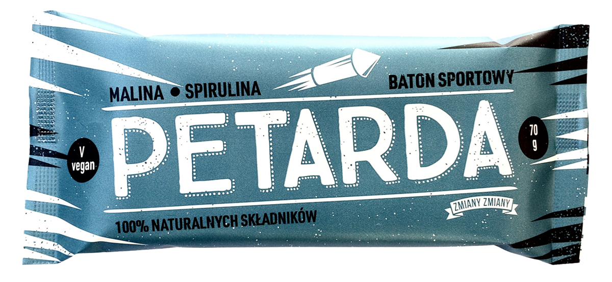 BATON BAKALIOWY Z MALINAMI I SPIRULINĄ PETARDA BEZGLUTENOWY 70 g - ZMIANY ZMIANY