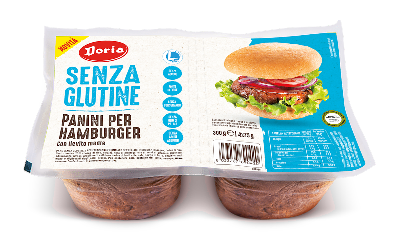 Bułki do hamburgerów bezglutenowe (4 x 75 g) 300 g - Doria