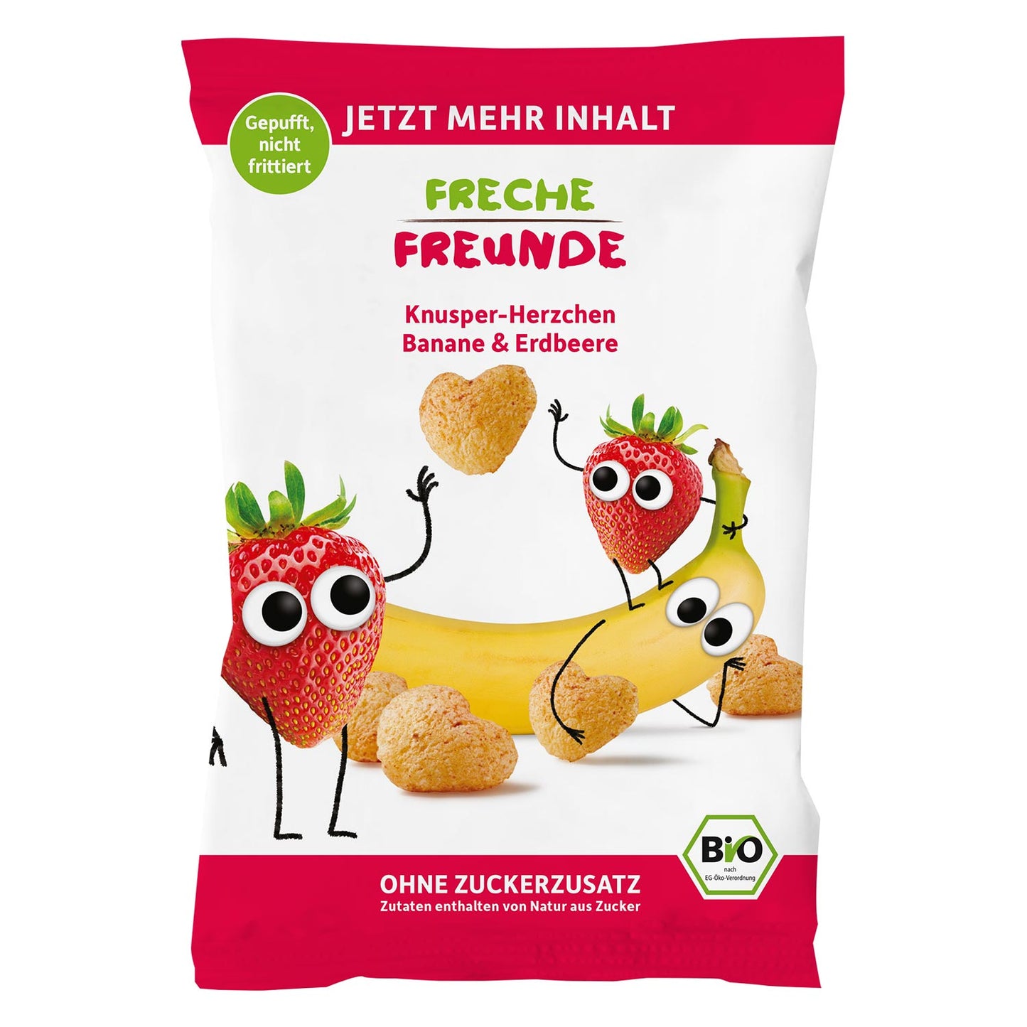 Chrupki kukurydziane bananowo - truskawkowe od 1 roku BIO 30 g - Freche Freunde