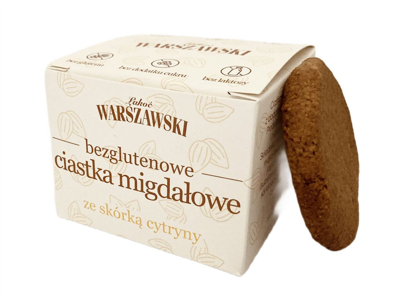Ciastka migdałowe ze skórką cytryny bez dodatku cukrów bezglutenowe 150 g - Łakoć Warszawski