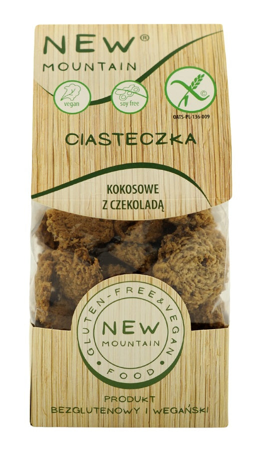 Ciastka owsiano-czekoladowo-kokosowe bezglutenowe 220 g - New Mountain