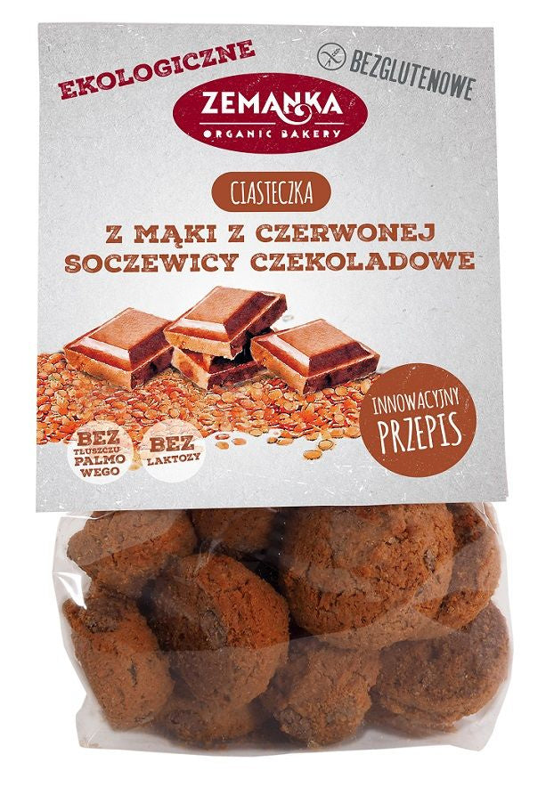 Ciastka z mąki z czerwonej soczewicy czekoladowe bezglutenowe bio 100 g
