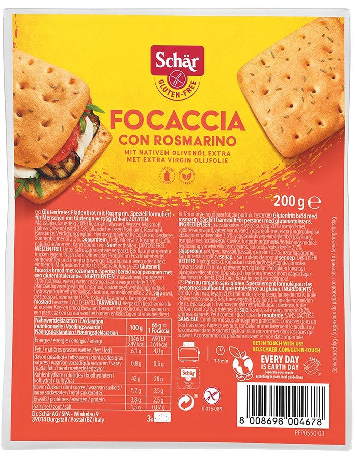 Focaccia z rozmarynem, bezglutenowa 200 g