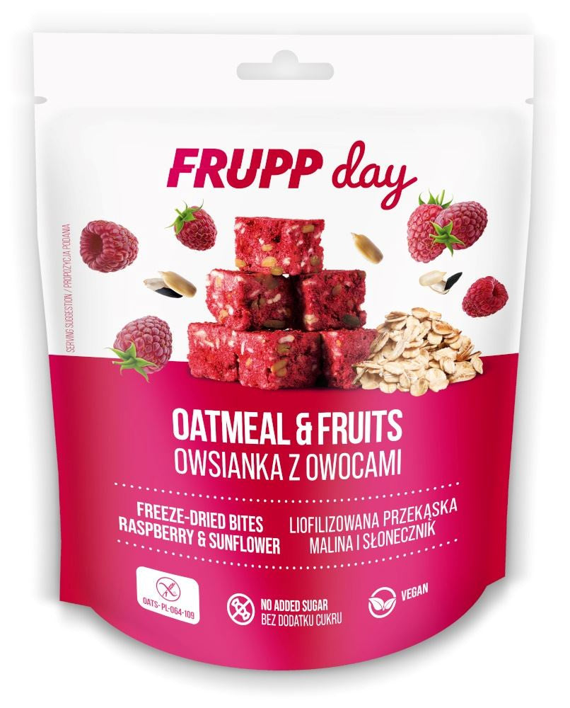 Frupp day kostki owsiane malina - słonecznik bezglutenowe 25 g - Celiko