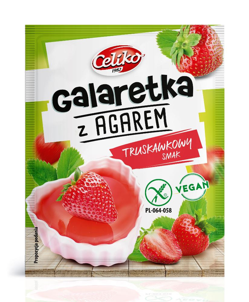 Galaretka z agarem o smaku truskawkowym bezgl Celiko 45 g