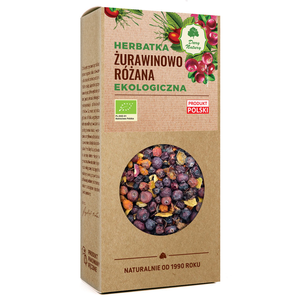 Herbatka żurawinowo - różana bio 100 g - Dary Natury