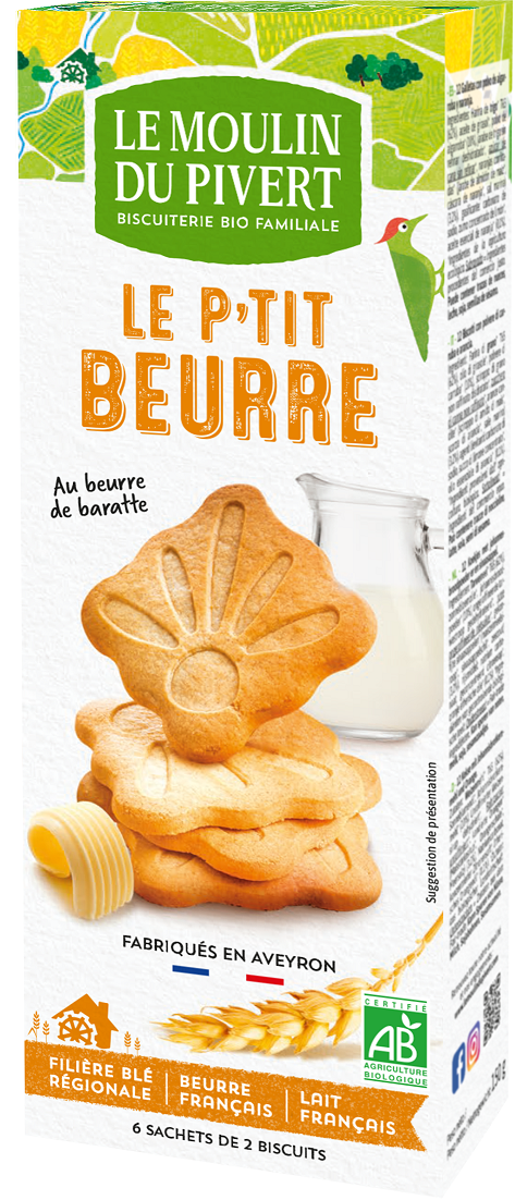 Herbatniki le p'tit beurre bio 155 g - Le Moulin du Pivert