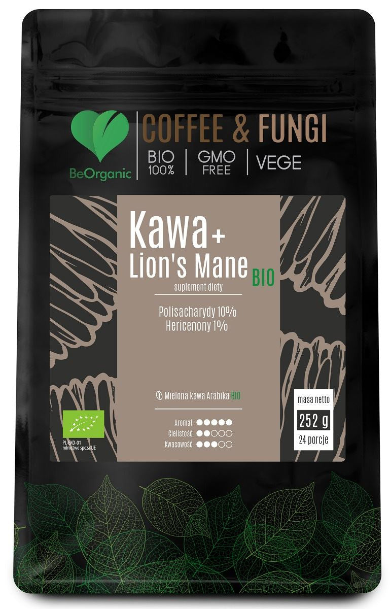 Kawa mielona Arabica + Lion's Mane Bio 252 g - Be Organic