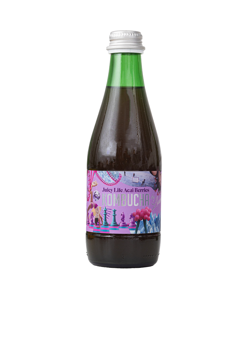 Kombucha o smaku jagód acai (Juicy Life Acai Berries) bio 330 ml - Kombucha by Laurent