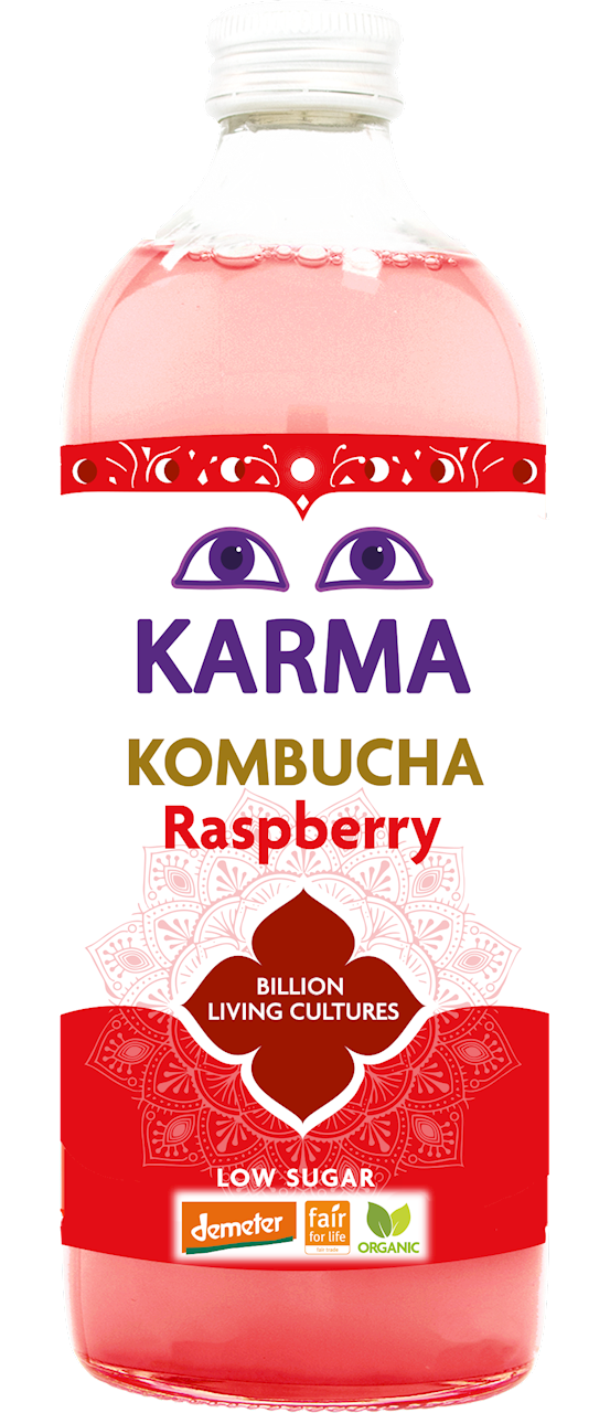 Kombucha o smaku malinowym fair for life demeter bio 1 l - Karma Kombucha