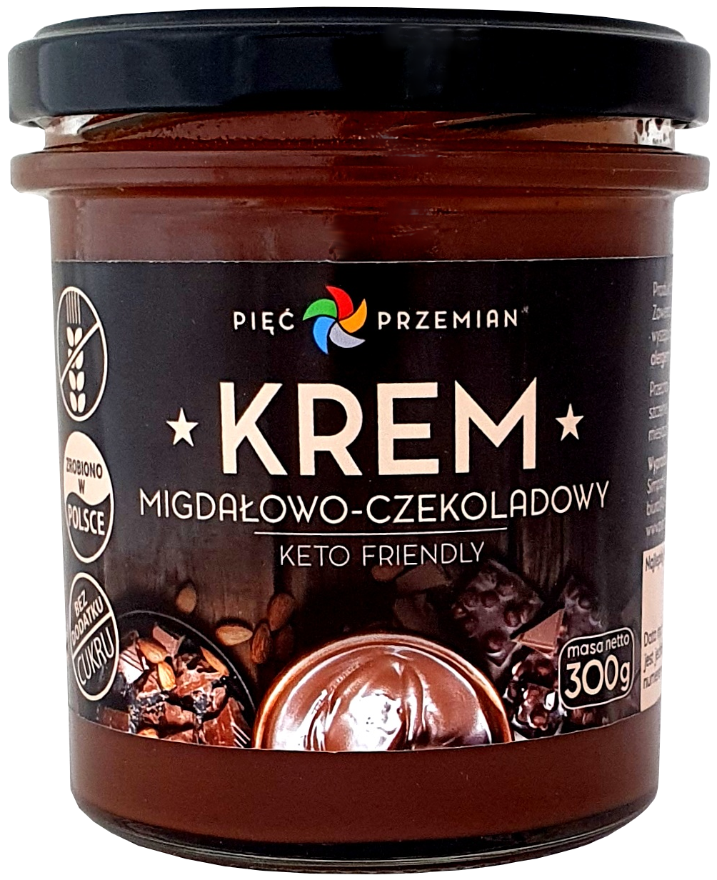 Krem migdałowo-czekoladowy keto Pięć Przemian, 300 g