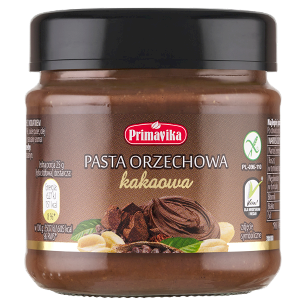 Krem z prażonych orzeszków ziemnych z kakao bezglutenowy 190 g - Primavika