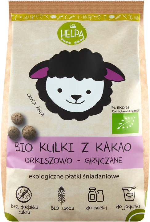 Kulki orkiszowo - gryczane z kakao bio 160 g - Helpa