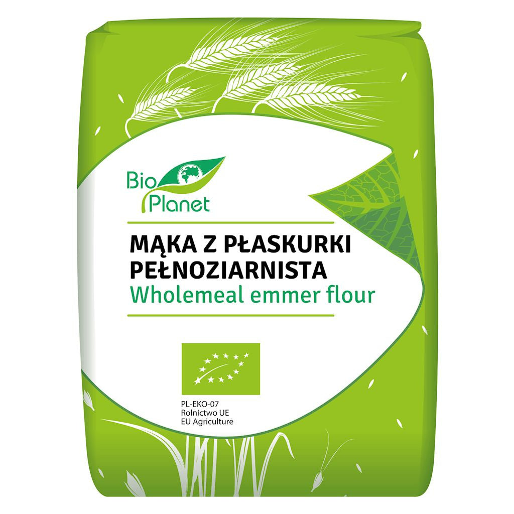 Mąka z płaskurki pełnoziarnista bio 1 kg - BIO PLANET
