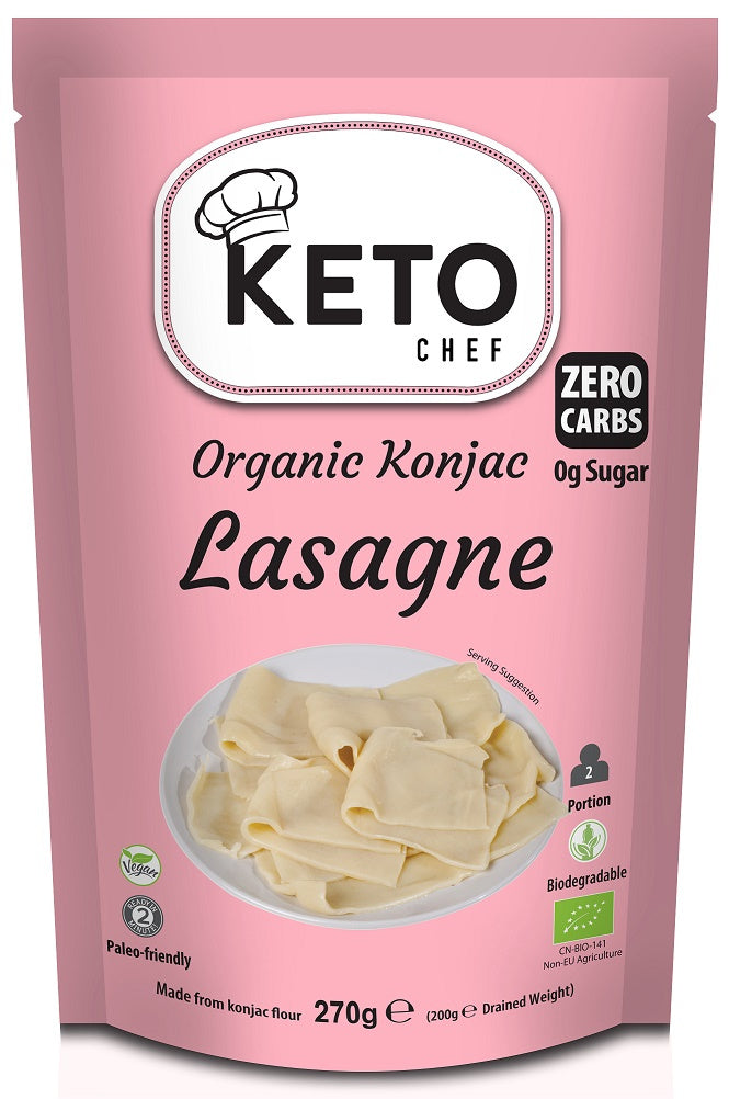 Makaron keto(konjac typu noodle lasagne) bezglutenowy bio 270 g - Keto Chef (Better Than Foods)