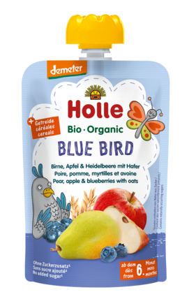 Mus w tubce gruszka - jabłko - jagoda - owies bez dodatku cukrów od 6 miesiąca Demeter BIO 100 g - Holle