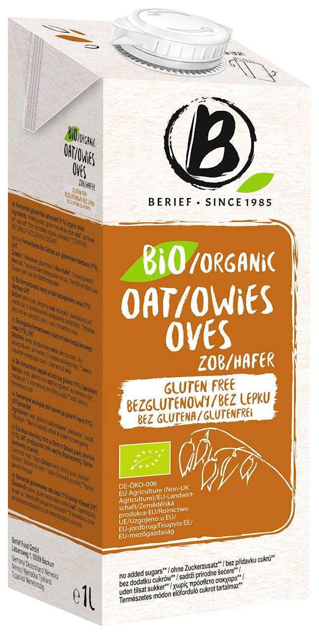Napój owsiany bez dodatku cukrów bezglutenowy bio 1 l - Berief