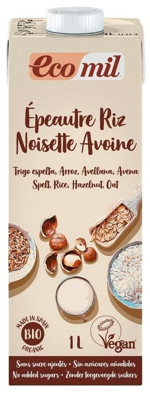 Napój roślinny orkisz-ryż-orzechy laskowe- owies BIO 1 L - ECOMIL