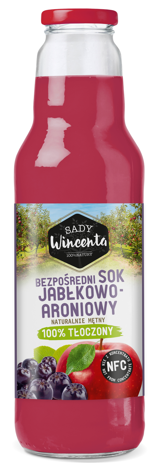 Naturalnie mętny sok jabłkowo-aroniowy 750 ml