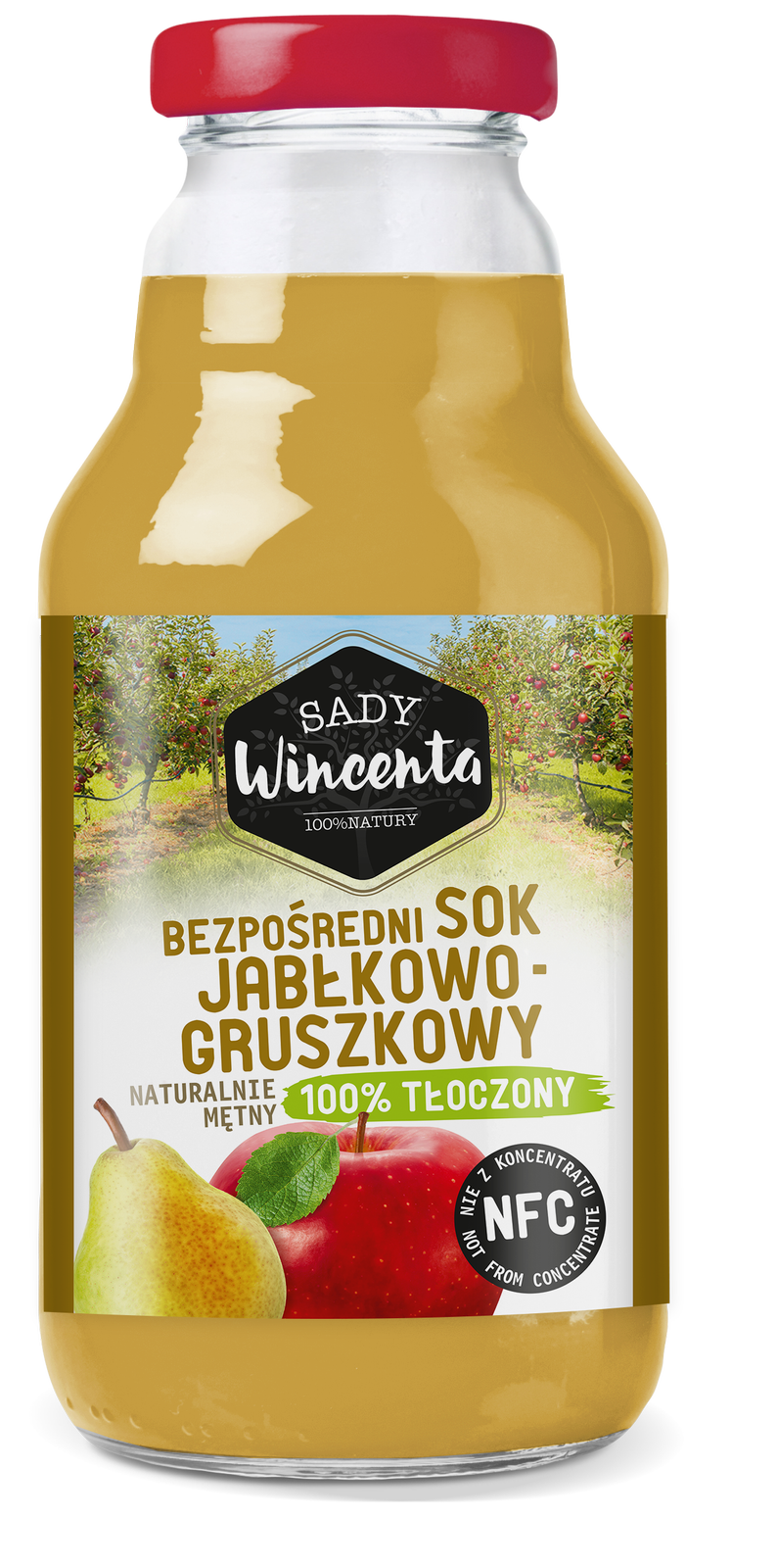 Naturalnie mętny sok jabłkowo-gruszkowy 330 ml - Sady Wincenta