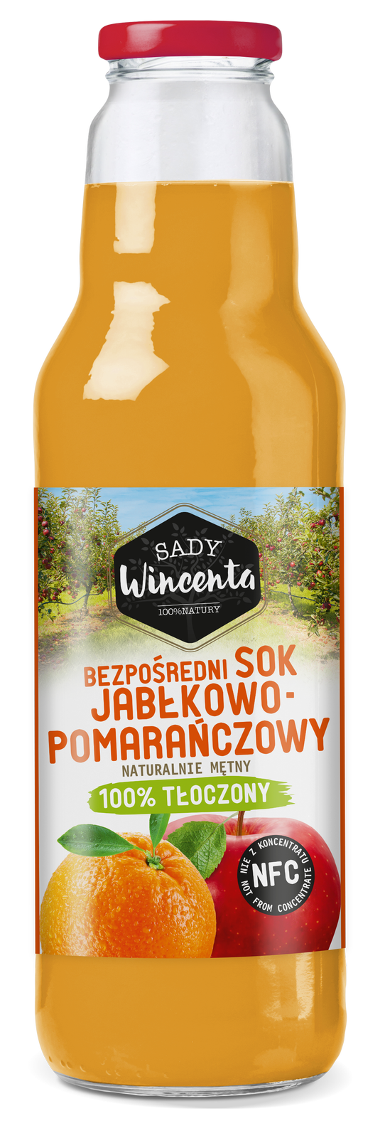 Naturalnie mętny sok jabłkowo-pomarańczowy 750 ml