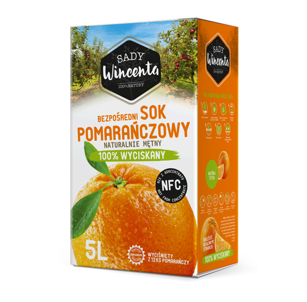 Naturalnie mętny sok pomarańczowy 5l