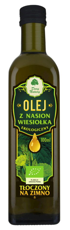 Olej z nasion wiesiołka tłoczony na zimno bio 100 ml - Dary Natury