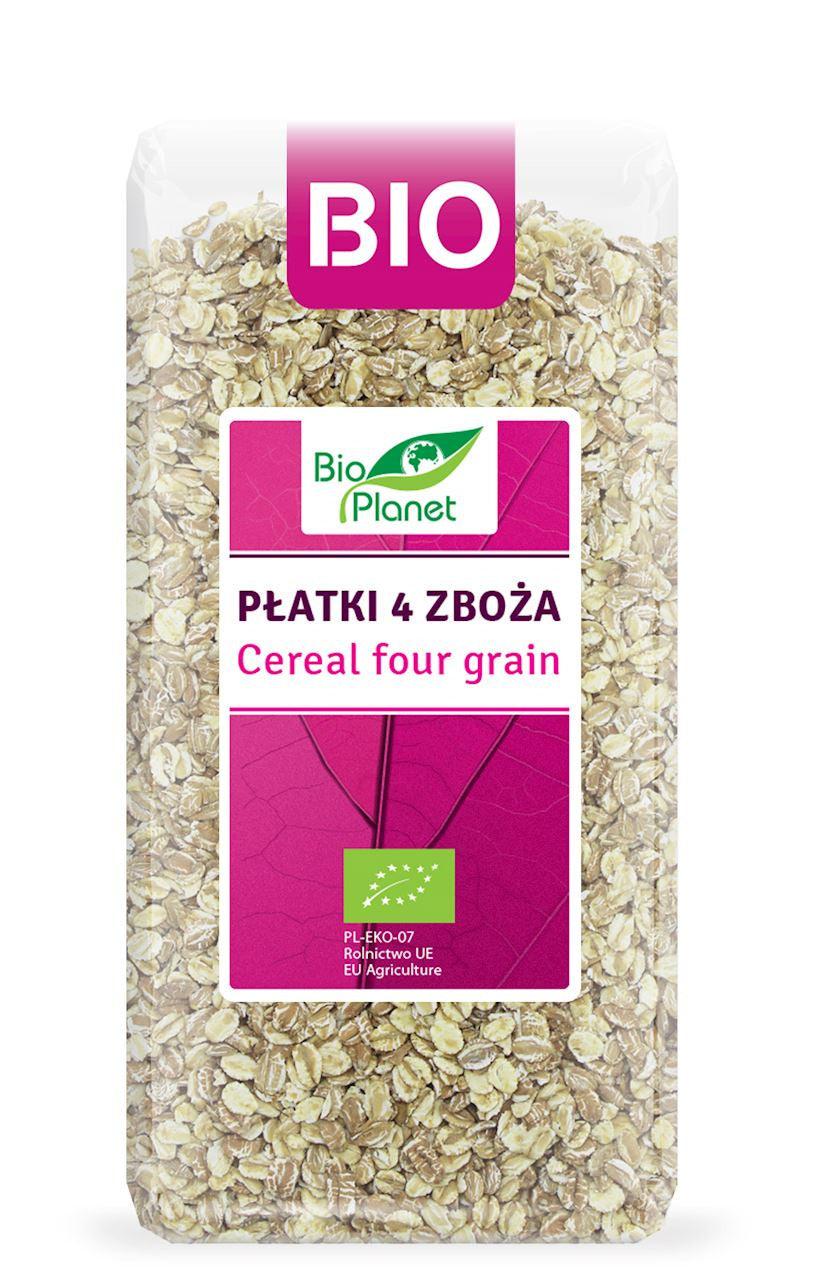 Płatki 4 zboża (orkisz, owies, jęczmień, żyto) BIO 300 g