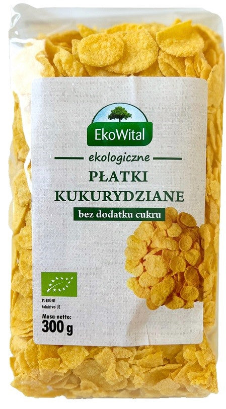 Płatki kukurydziane bez dodatku cukru bio 300 g - Ekowital