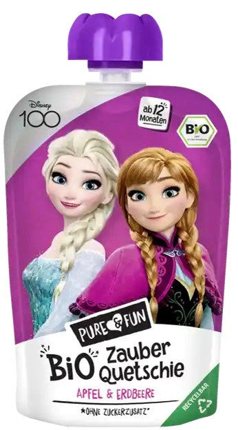 Przecier jabłko- truskawka BIO 100 g Kraina Lodu- Elza i Anna - PURE&FUN