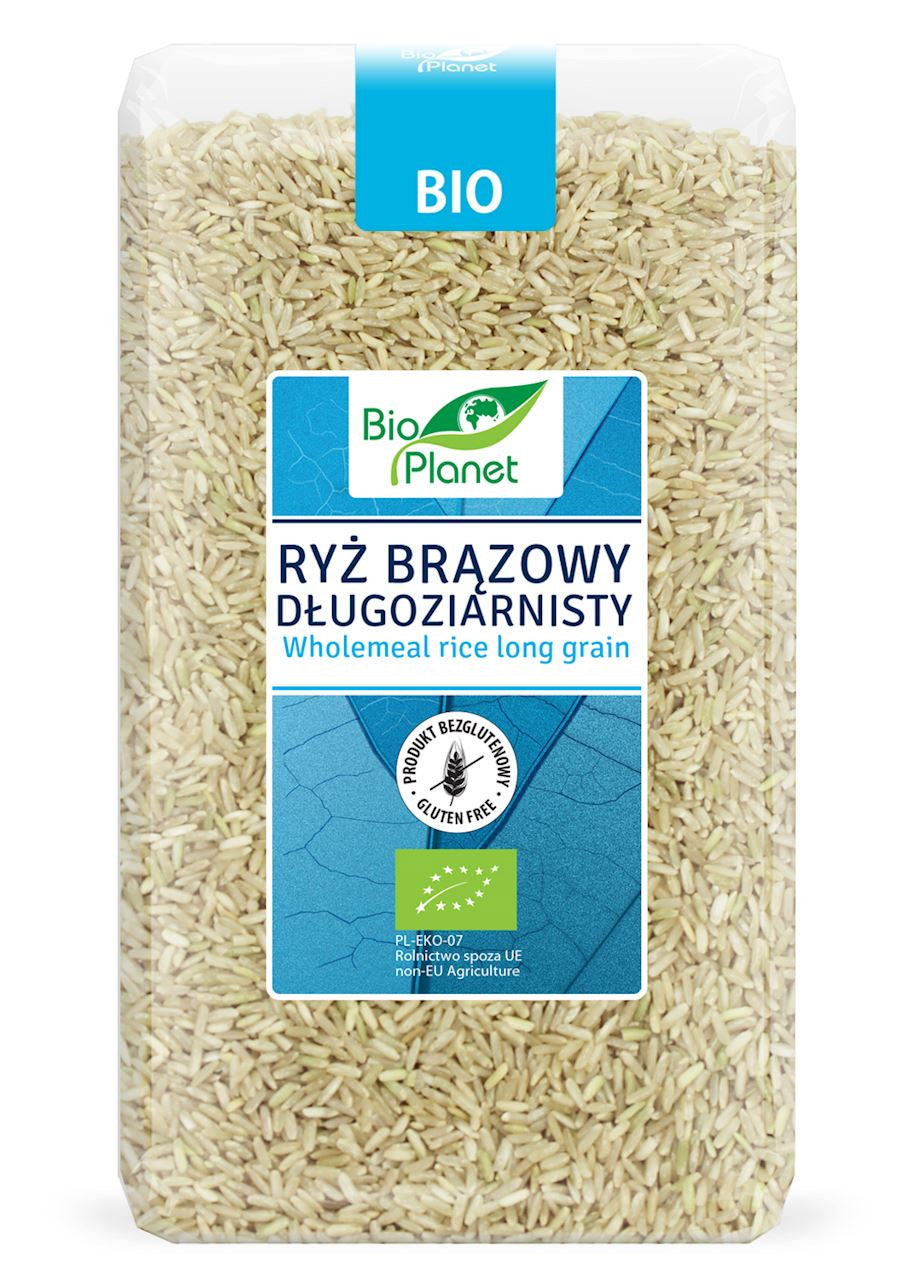 Ryż brązowy długoziarnisty bezglutenowy bio 1 kg
