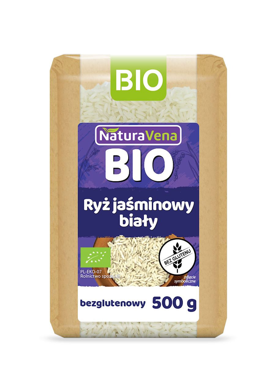 Ryż jaśminowy biały bezglutenowy bio 500 g - Naturavena