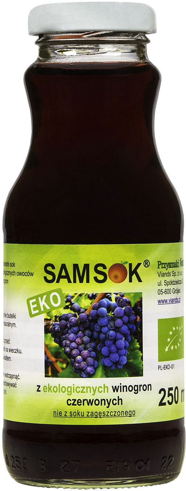 SOK Z CZERWONYCH WINOGRON NFC BIO 250 ml - VIANDS (SAM SOK)