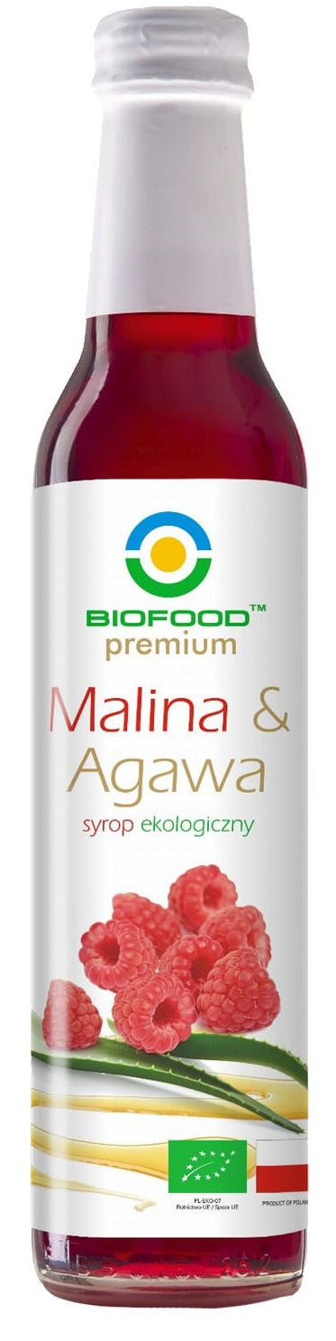 SYROP MALINA Z AGAWĄ BIO 250 ml - BIOFOOD