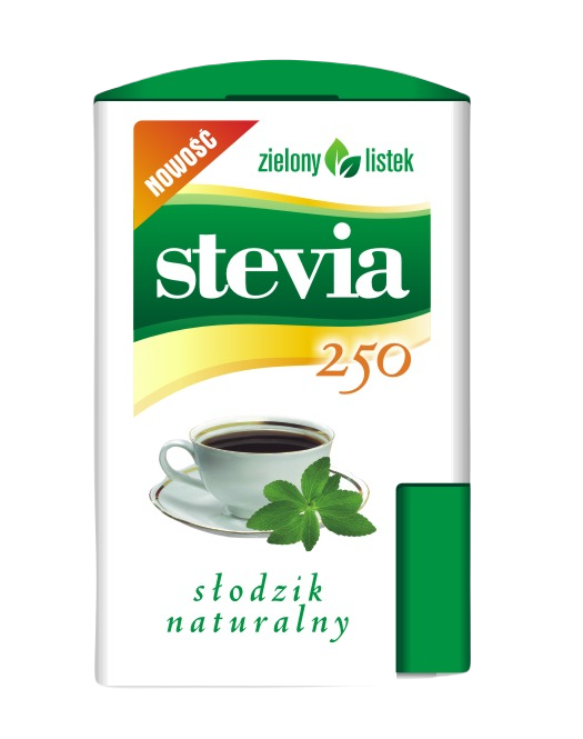 Słodzik 250 tabletek stevia zielony listek