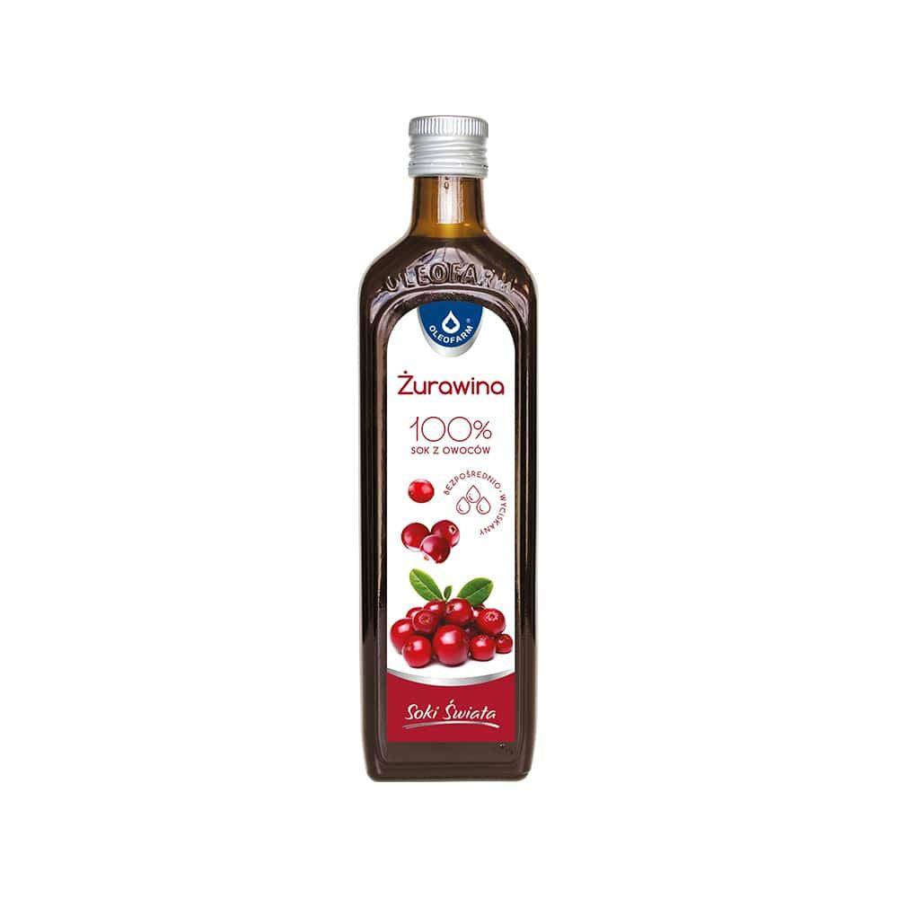 Sok z owoców żurawiny 100% 490 ml