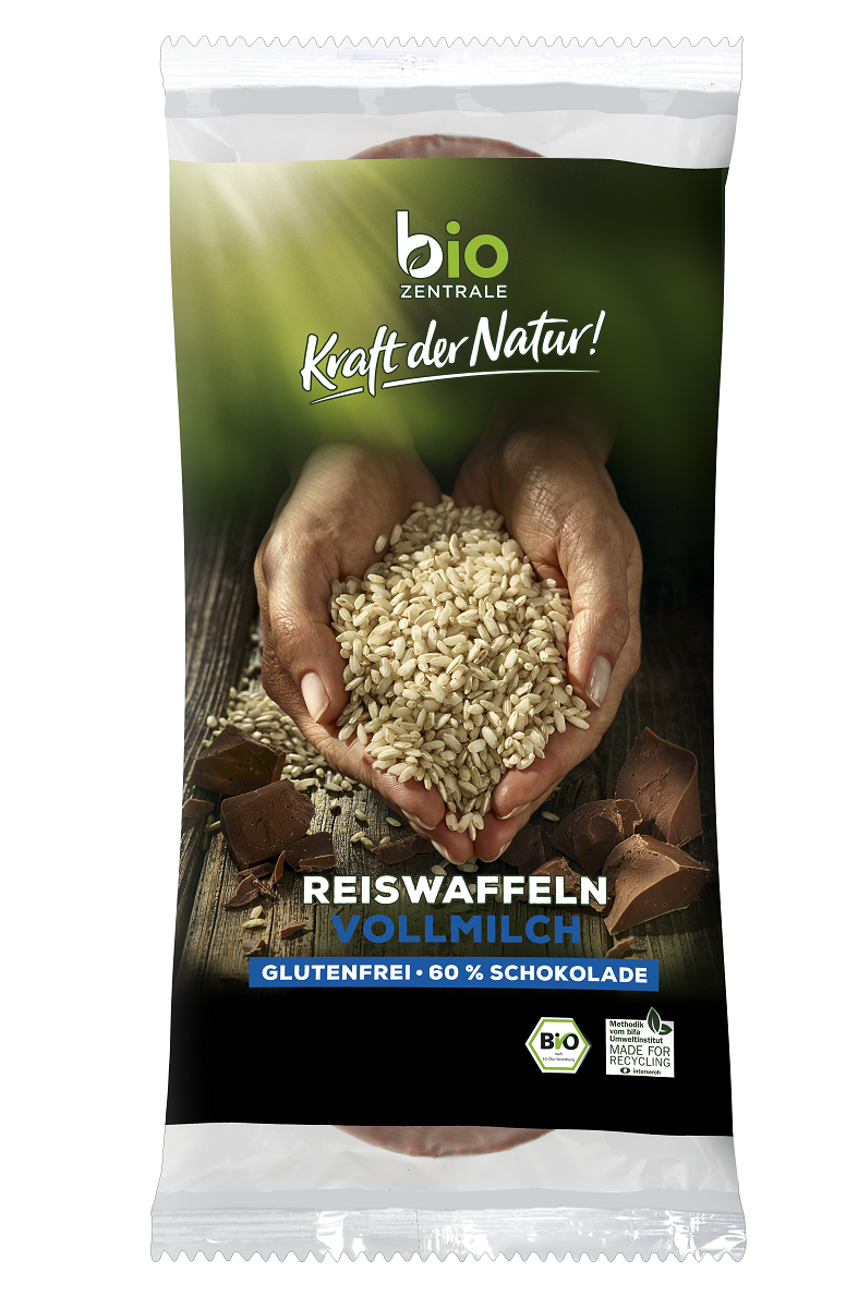 Wafle ryżowe z mleczną czekoladą bezglutenowe bio 100 g - Bio Zentrale