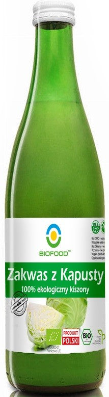 Zakwas z kapusty kiszonej bezglutenowy bio 500 ml Bio Food