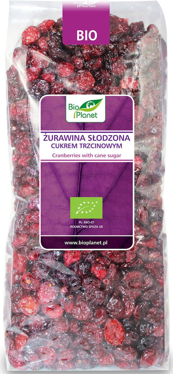 Żurawina słodzona cukrem trzcinowym bio 1 kg