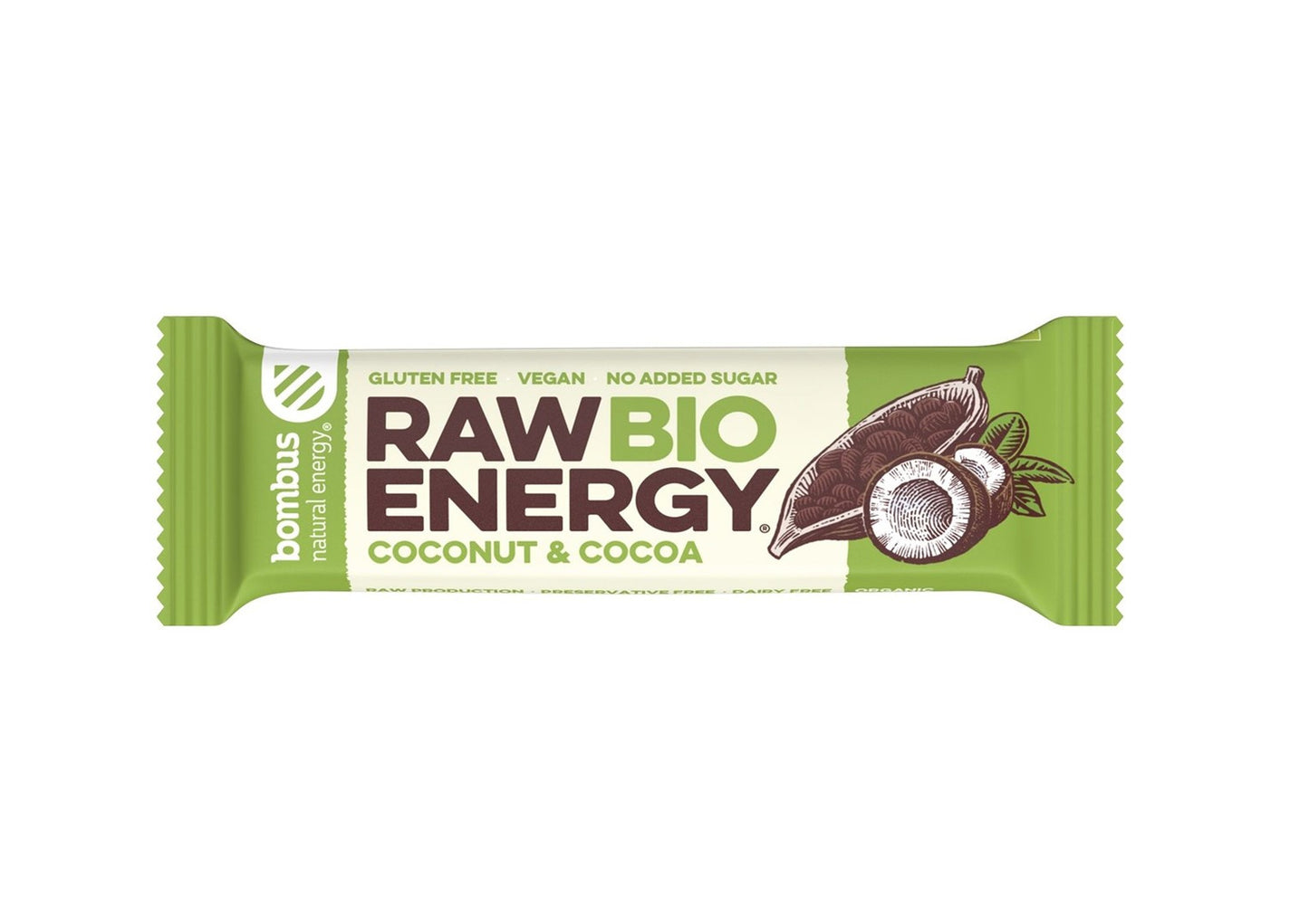Baton RAW ENERGY BIO kokos-kakao bezglutenowy BIO 50 g