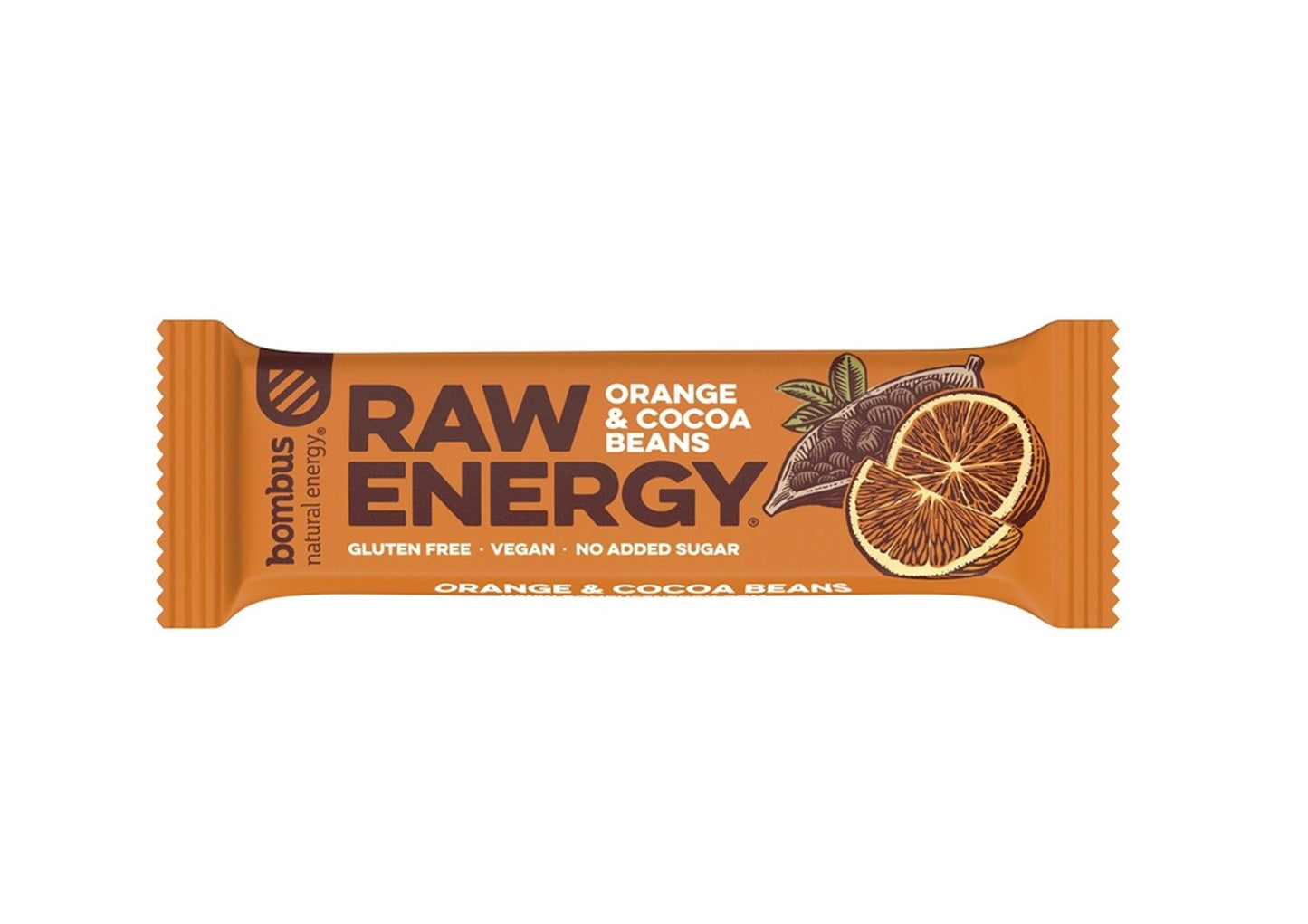 Baton RAW ENERGY pomarańcza-ziarna kakao, bezglutenowy 50 g