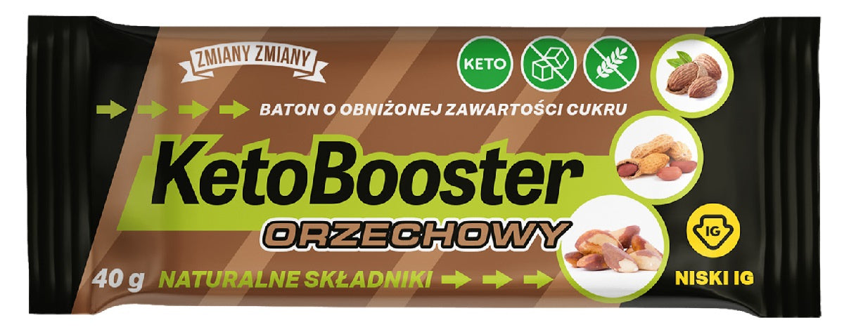 Baton orzechowy bezglutenowy 40 g - zmiany zmiany - Keto booster
