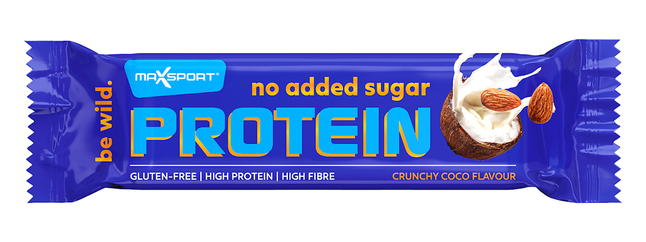 Baton proteinowy kokosowo-migdałowy w mlecznej czekoladzie bez dodatku cukru bezglutenowy 40 g - MaxSport