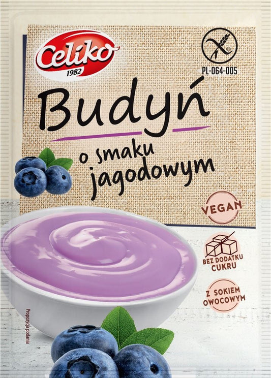Budyń o smaku jagodowym bezglutenowy Celiko, 40g