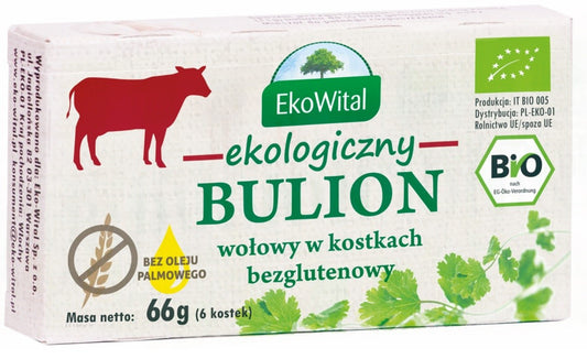 Bulion wołowy w kostkach bezglutenowy bio 66 g