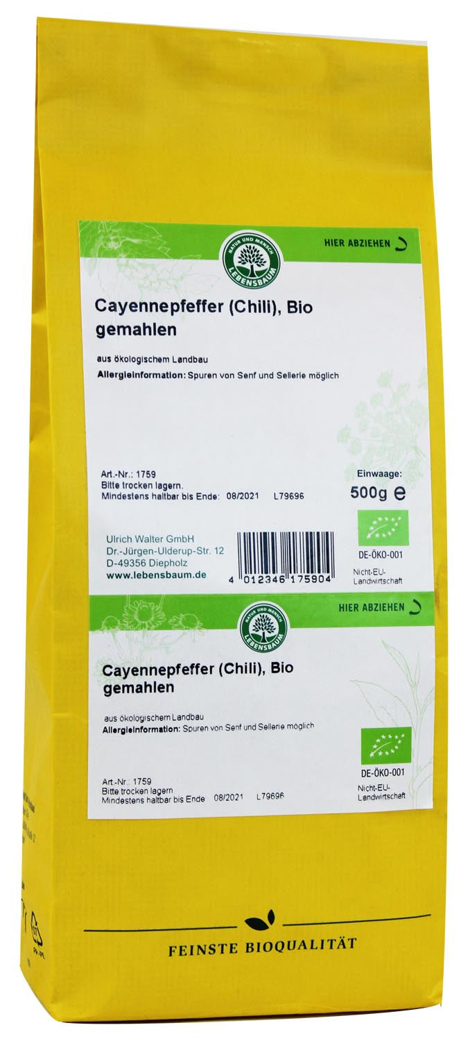 Chili (pieprz cayenne) bio 500 g (lebensbaum)