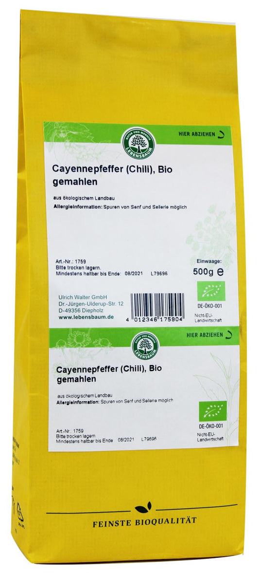 Chili (pieprz cayenne) bio 500 g (lebensbaum)
