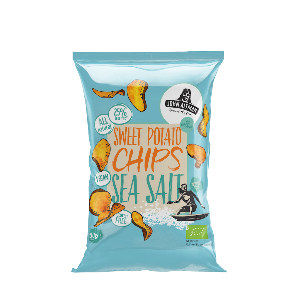 Chipsy z batatów z solą morską bezglutenowe bio 90 g - John Altman