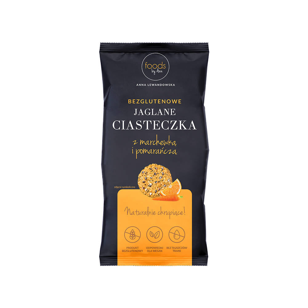 Ciasteczka jaglane z marchewką i pomarańczą 100 g foods by ann